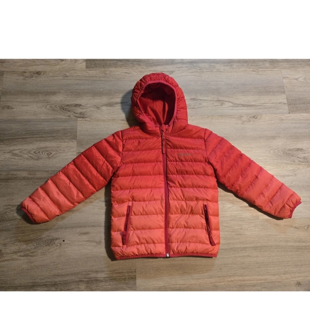 Eddie Bauer S (7/8) Reversible Down Puffer Jacket Pink Ombre/Red Youth Kids